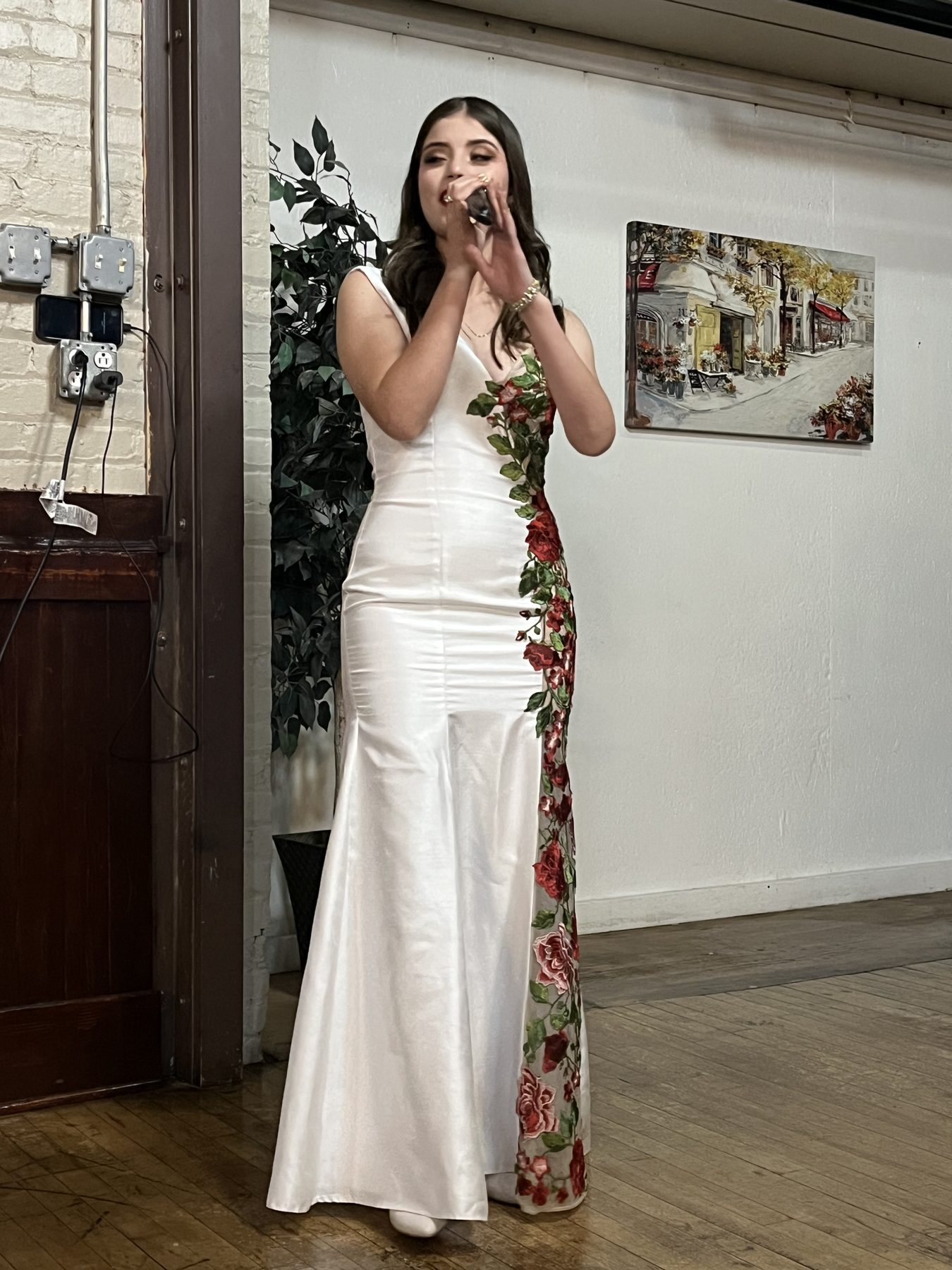 A Durango student singing at the welcome