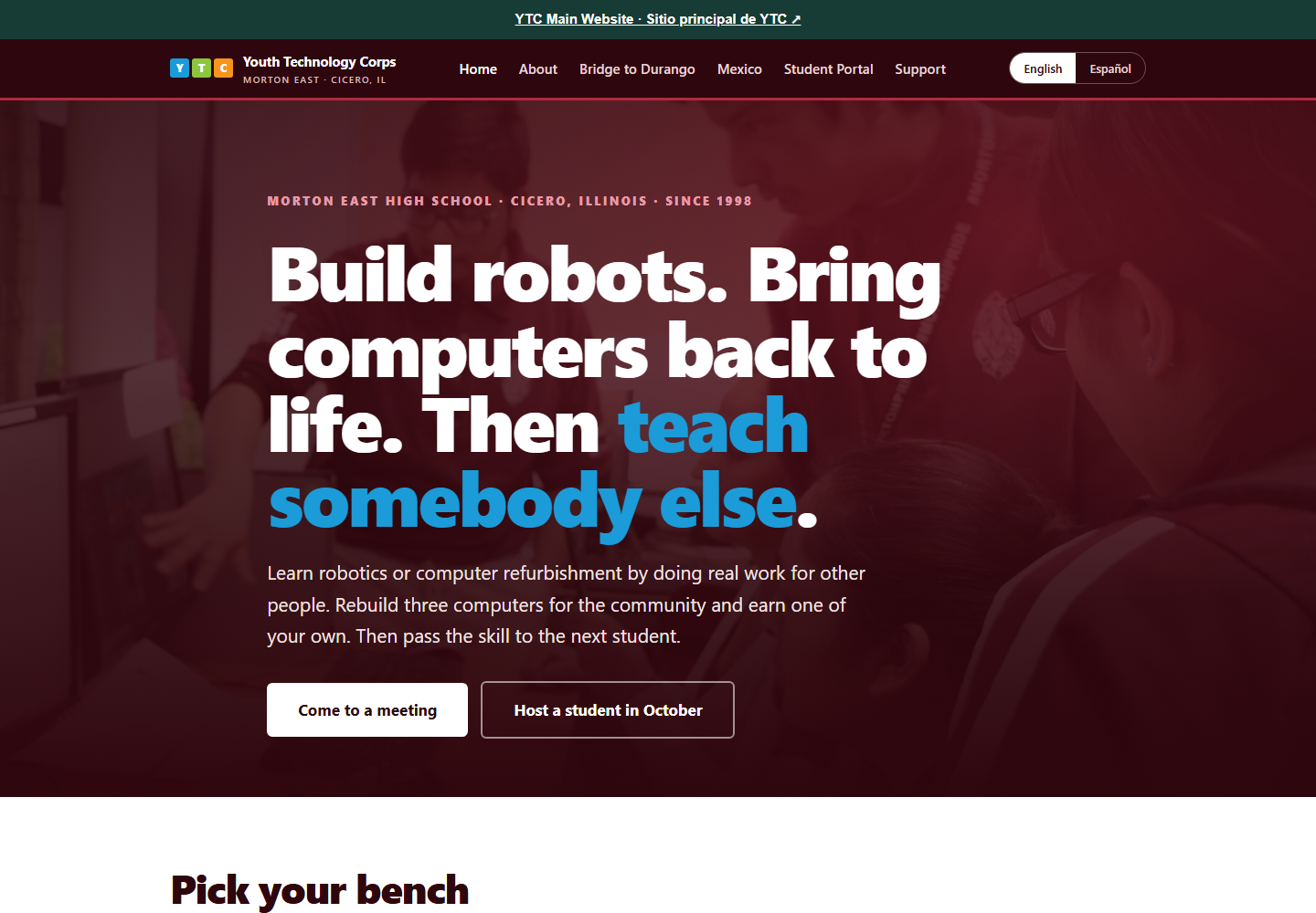 YTC at Morton East website preview